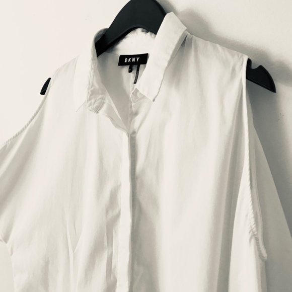 DKNY Cold Shoulder Button-Down - Picture 6 of 15